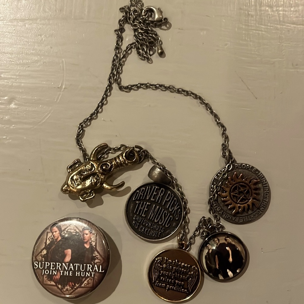 Supernatural charm necklace and pin